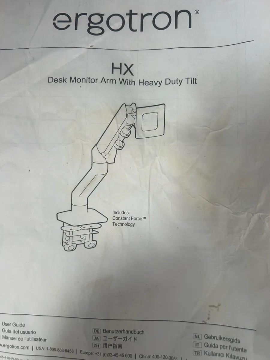Monitor table arm