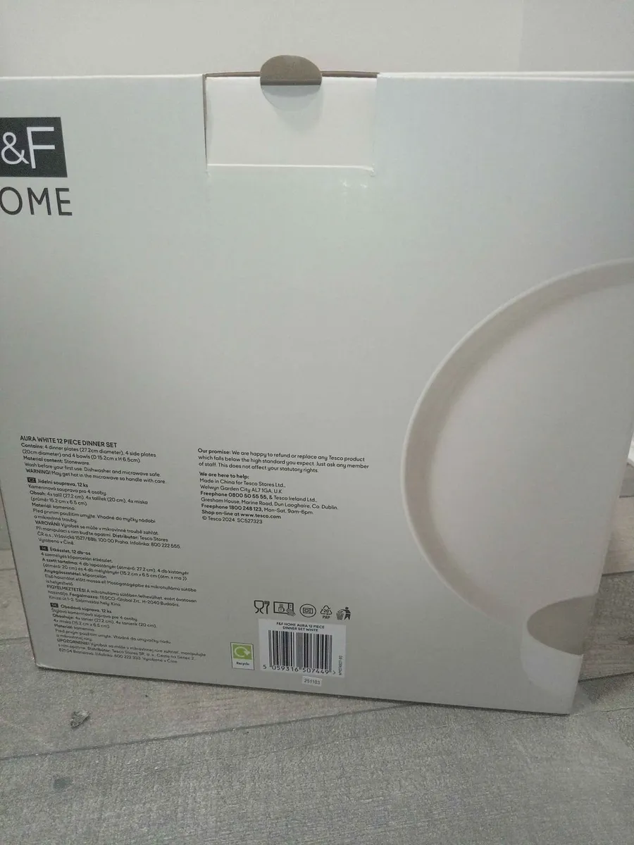 12-Piece Dinner Set (Aura White) - Unopened Box - Image 2