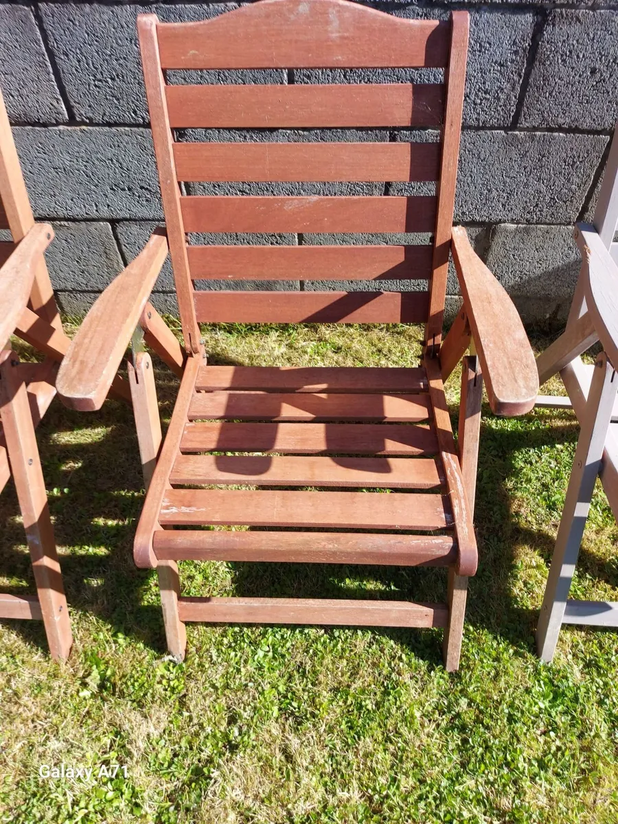 4 Timber Garden Chairs, Culcita Branded - Image 2