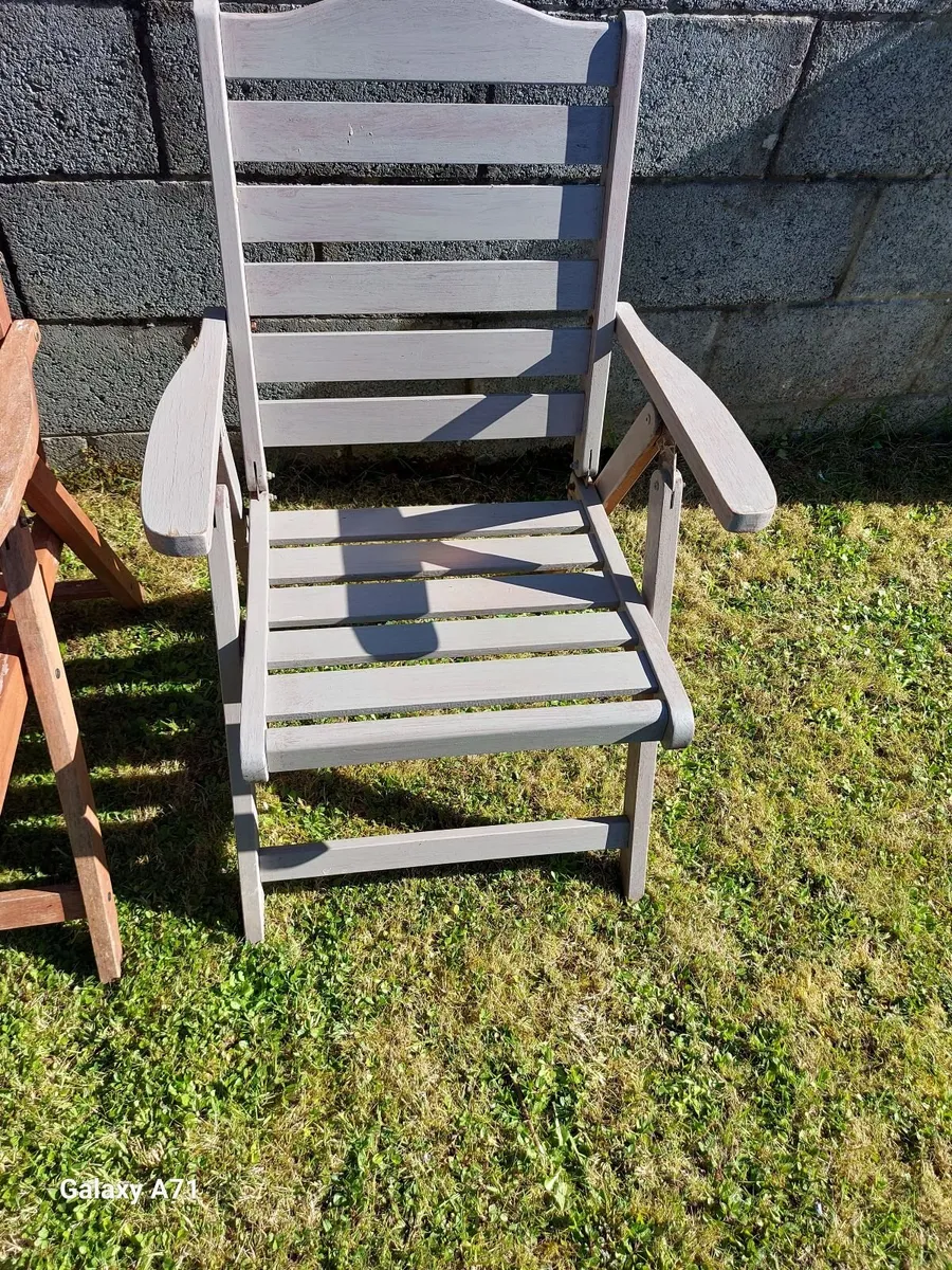 4 Timber Garden Chairs, Culcita Branded - Image 3