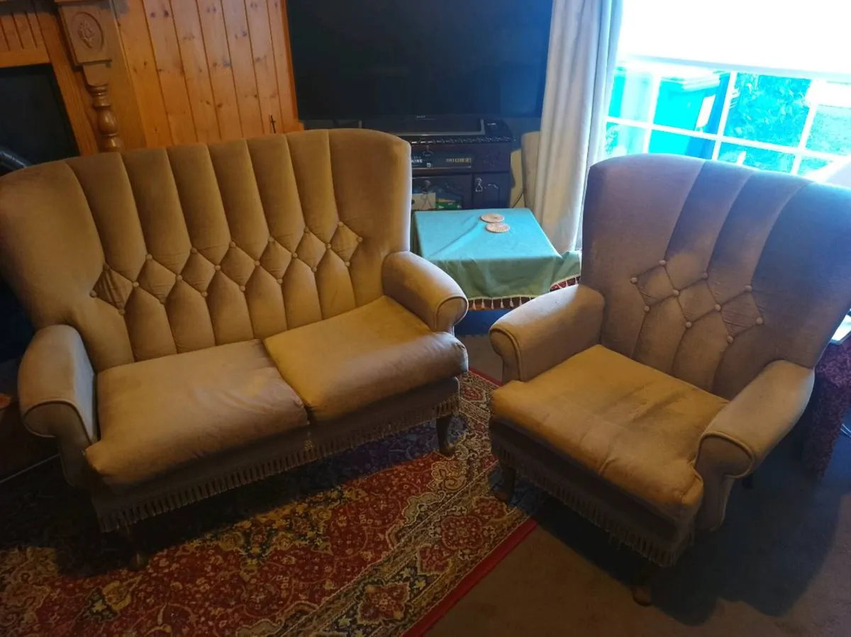 Vintage Style Sofa & Armchair Set - Image 1