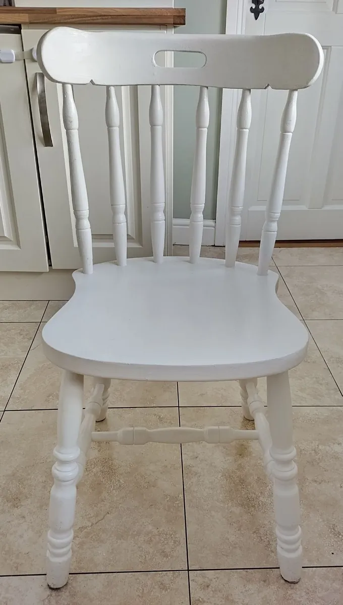6 Farmhouse Chairs (Farrow & Ball White Tie) - Image 1