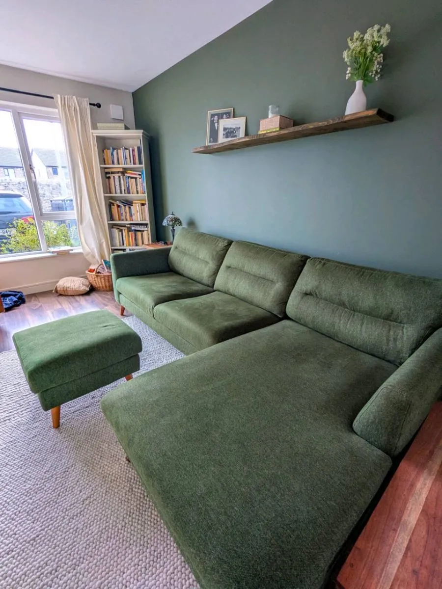 Green Corner Suite Couch with Footstool - Image 2