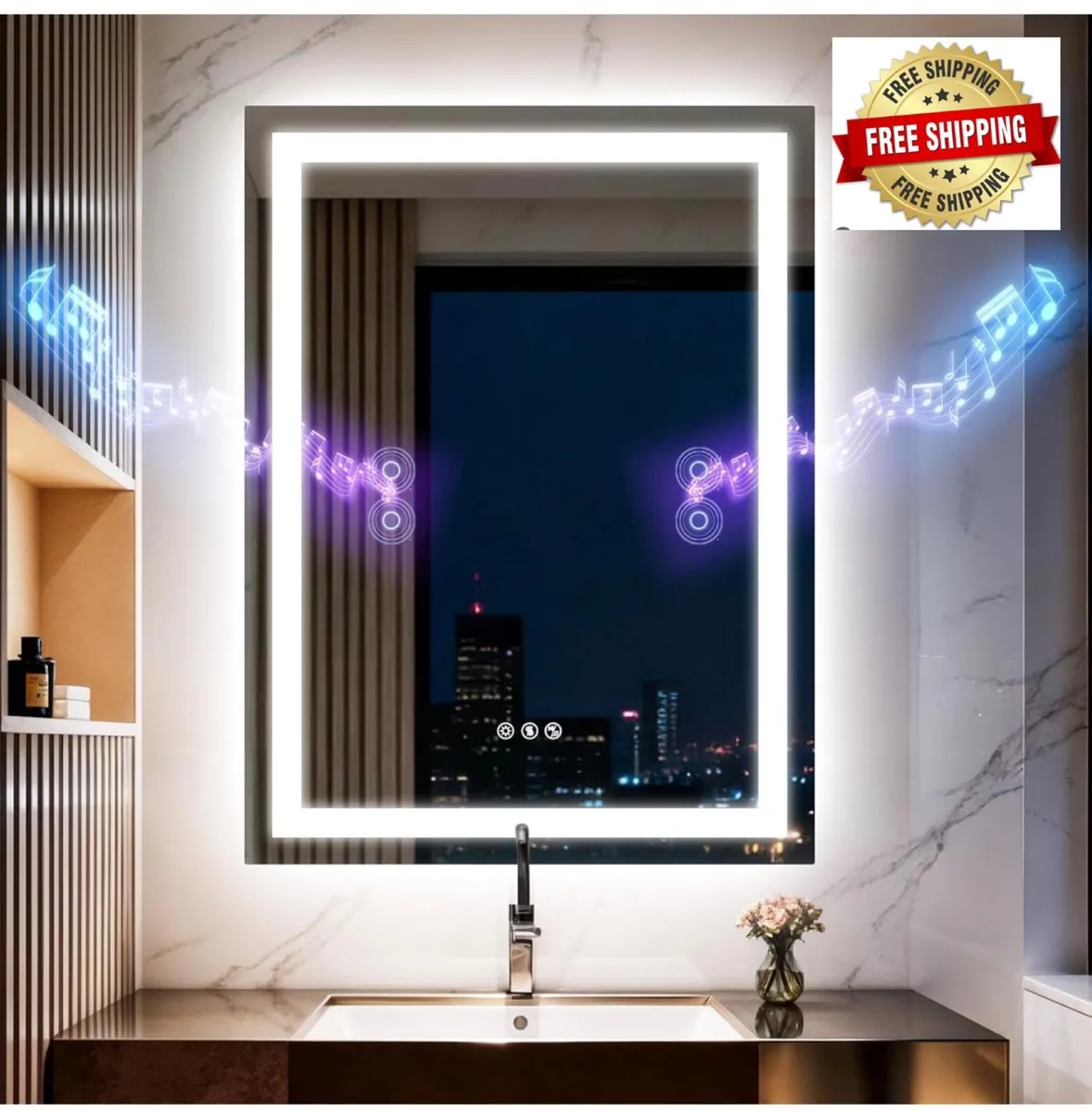500 * 700 mm LED Bathroom Mirror with Lights,Bluet - Image 1