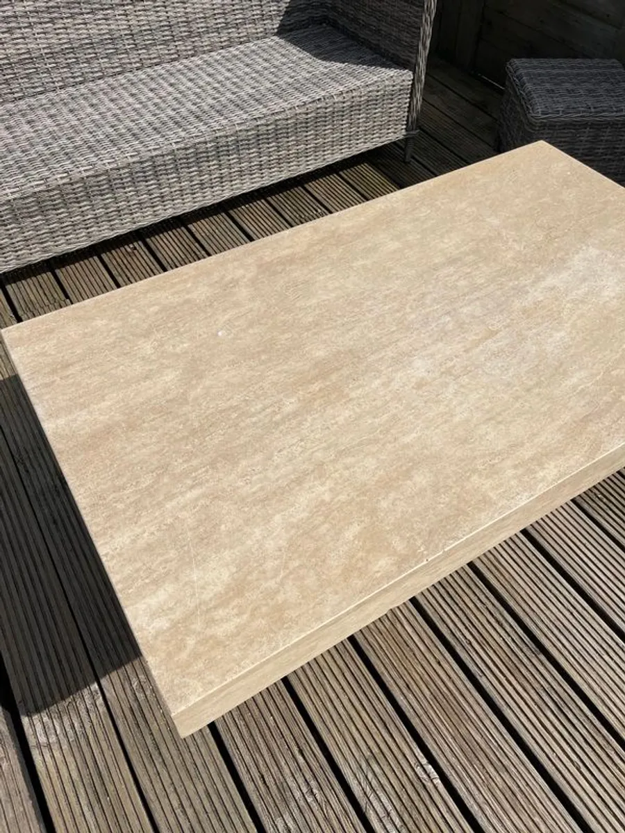 Travertine Coffee Table plus 2 Side Tables - Image 2