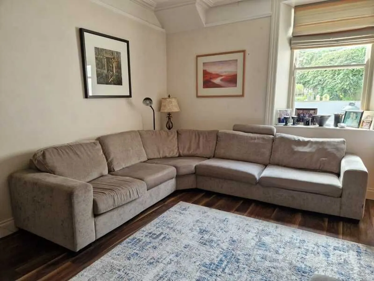 Grey Corner Sofa with Chair - Image 1