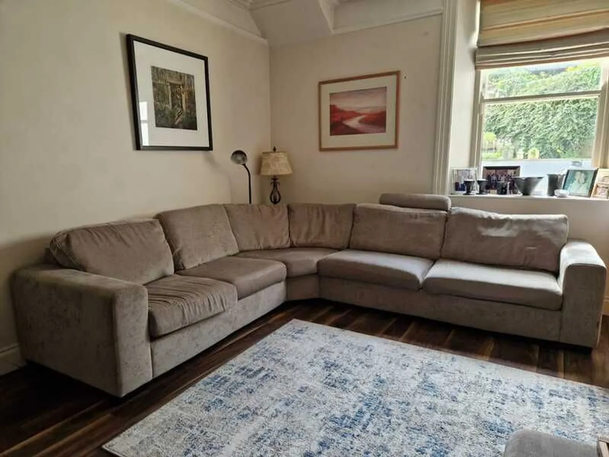 Grey Corner Sofa with Chair - Image 2