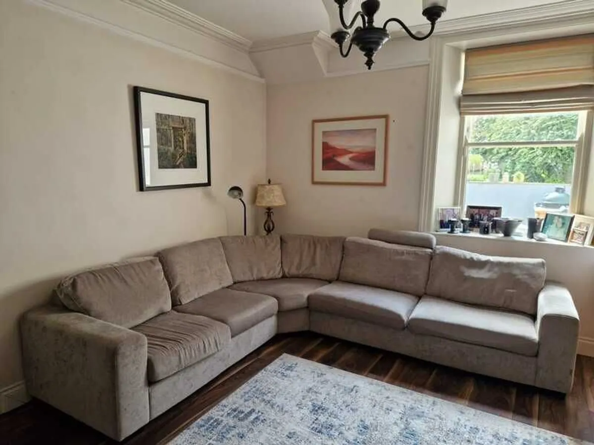 Grey Corner Sofa with Chair - Image 4