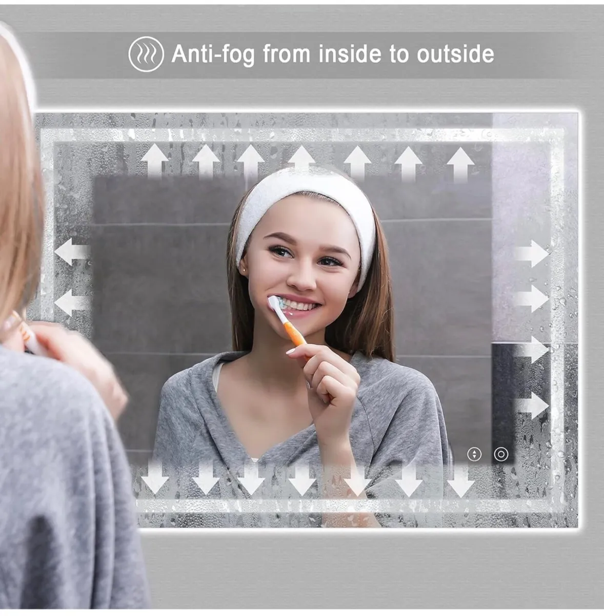 Bathroom Mirror with LED Lights, 500x700 MM Illumi - Image 1