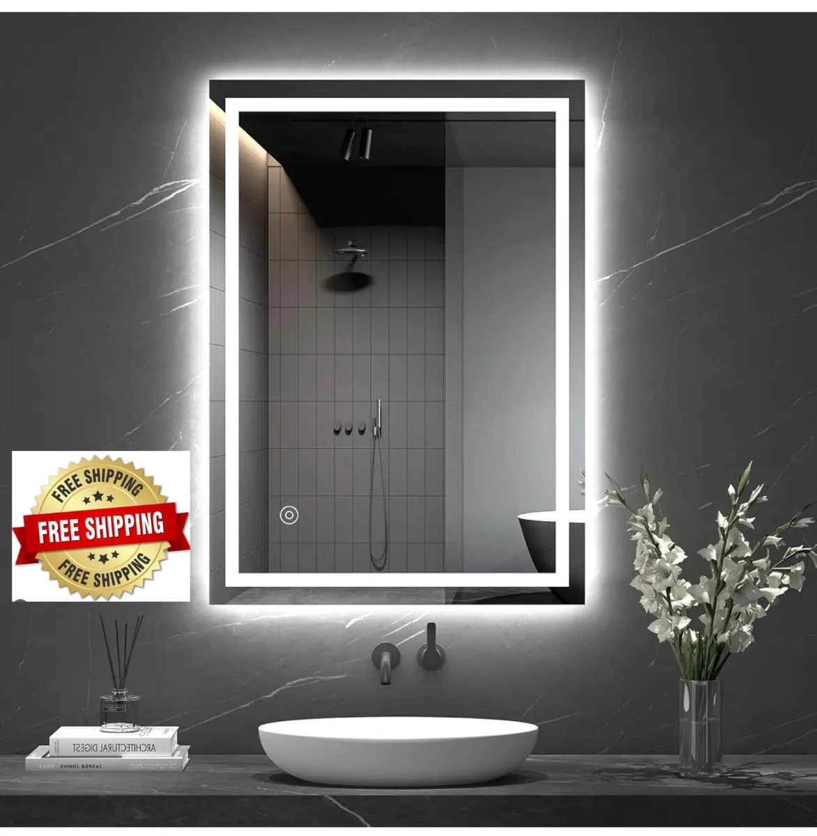 Bathroom Mirror with LED Lights, 500 * 700 MM Illu - Image 1