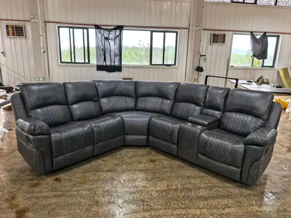 NEW Nando Grey Suede Fabric Sofa - Image 1