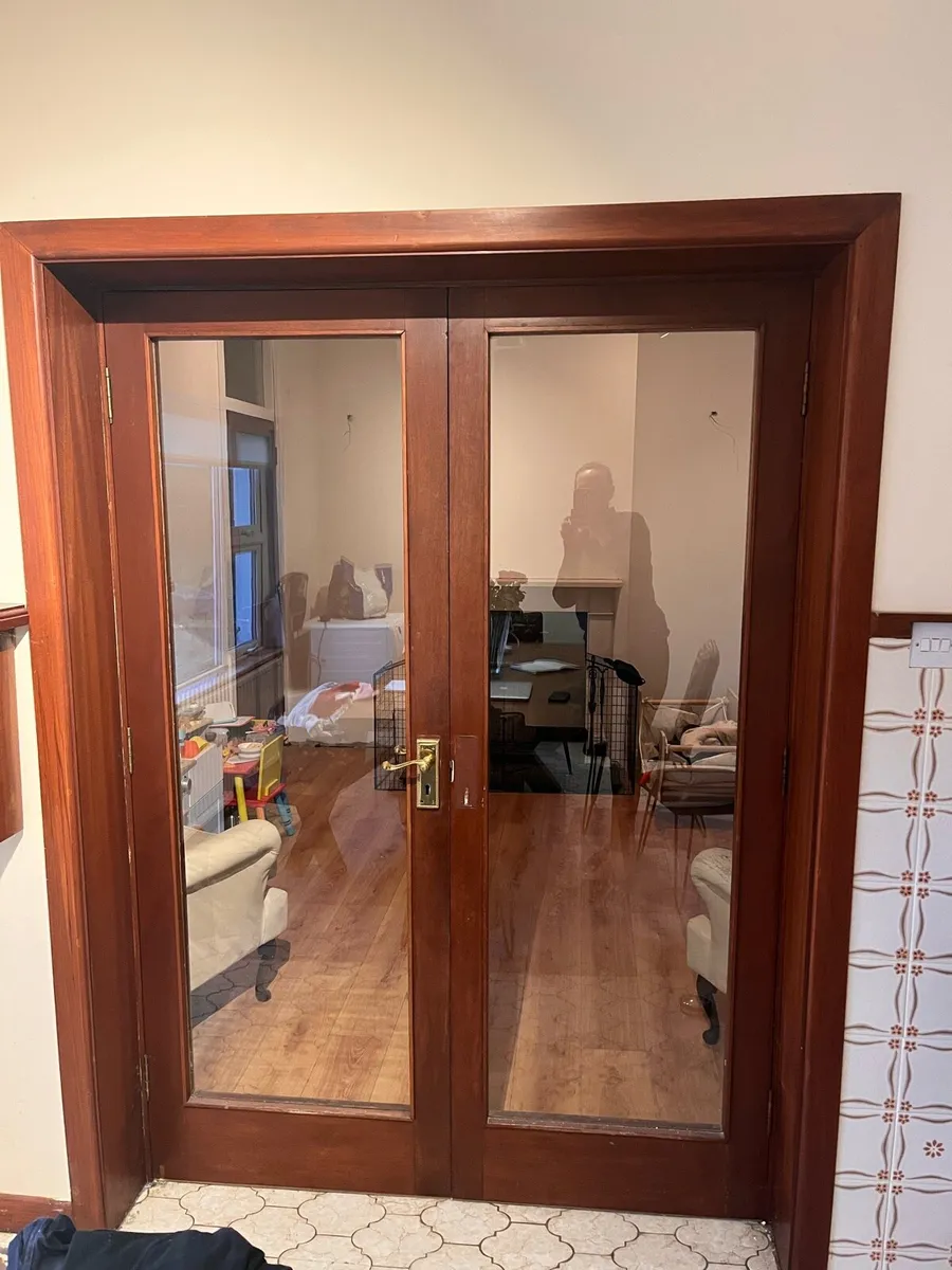 Solid wood glass doors