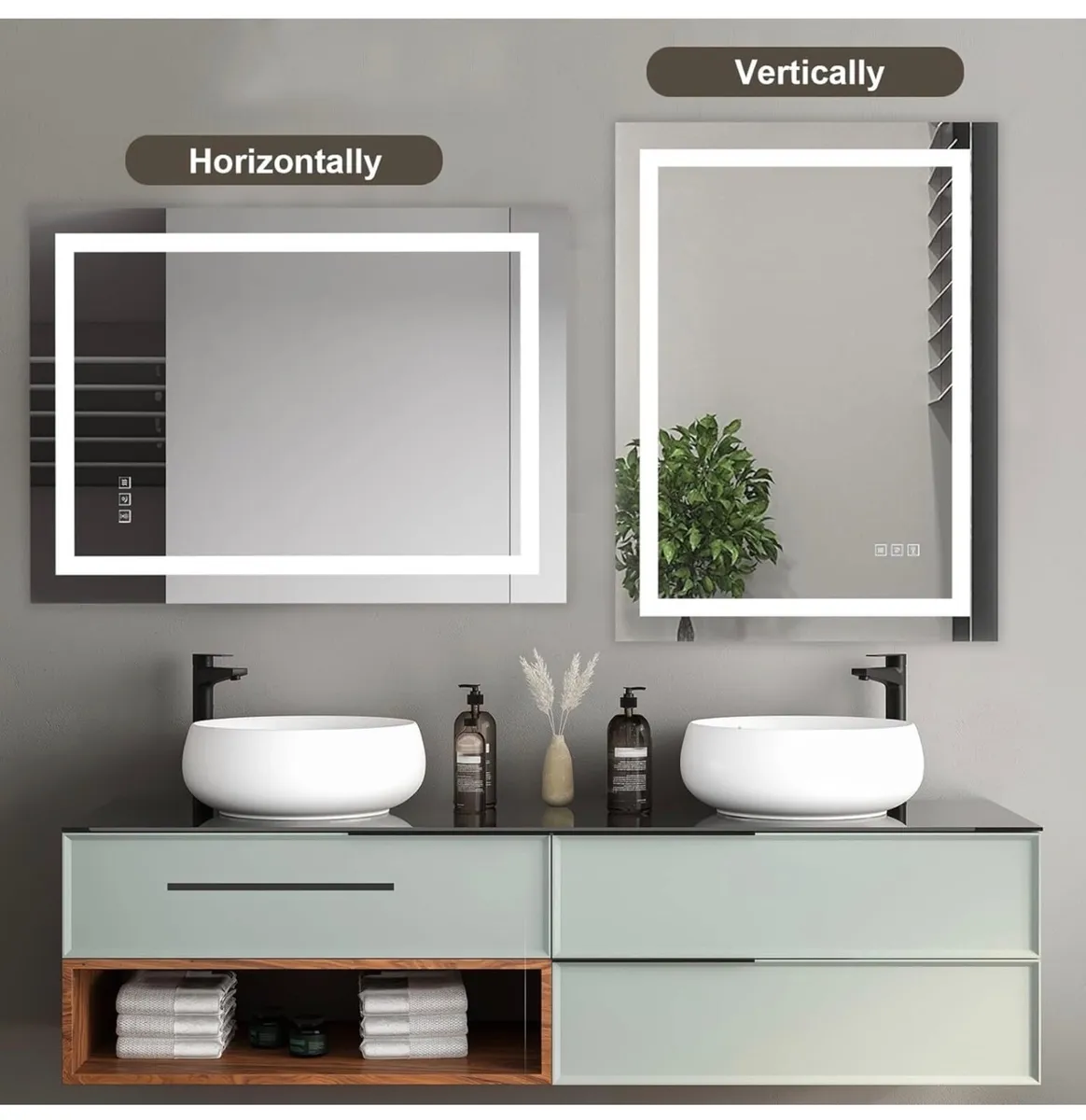 Smart Illuminated Wall Mirror for Bathroom, 70x50c - Image 4