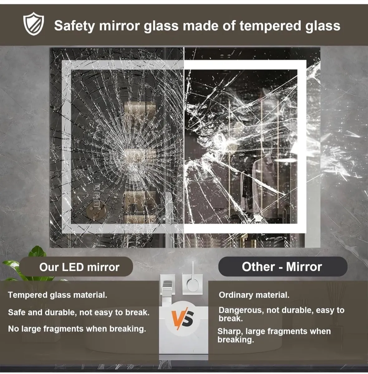 Smart Illuminated Wall Mirror for Bathroom, 70x50c - Image 2