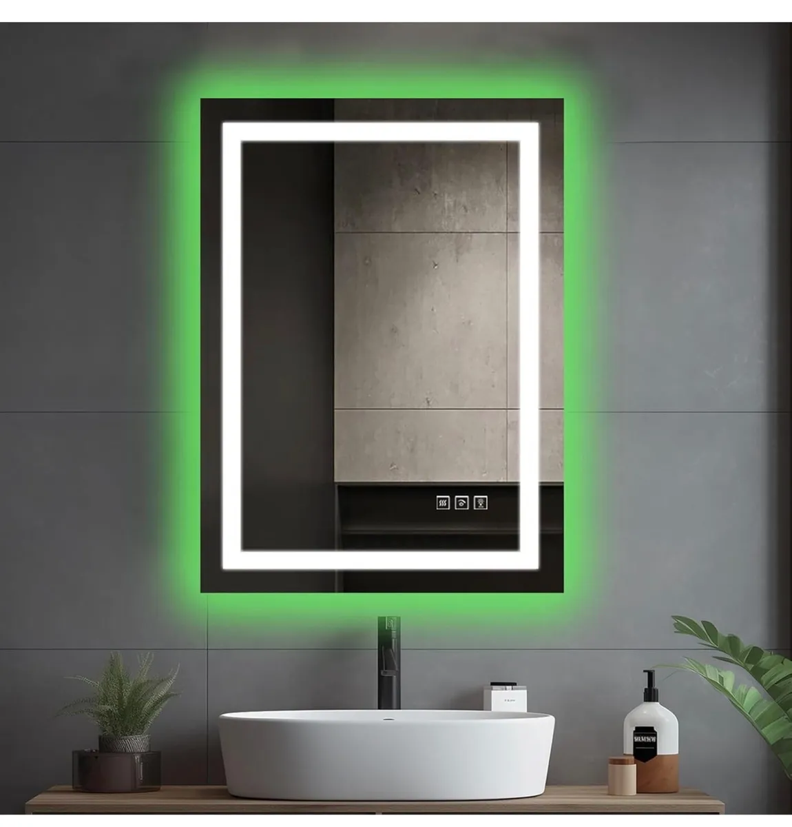 Smart Illuminated Wall Mirror for Bathroom, 70x50c - Image 1