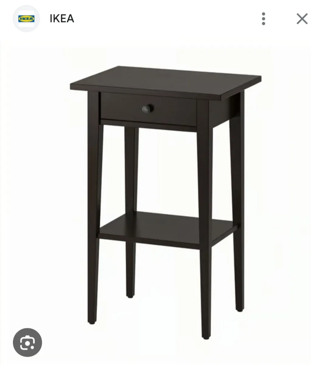 Black Bedside Tables x 2 (Ikea Hemnes) - Image 1