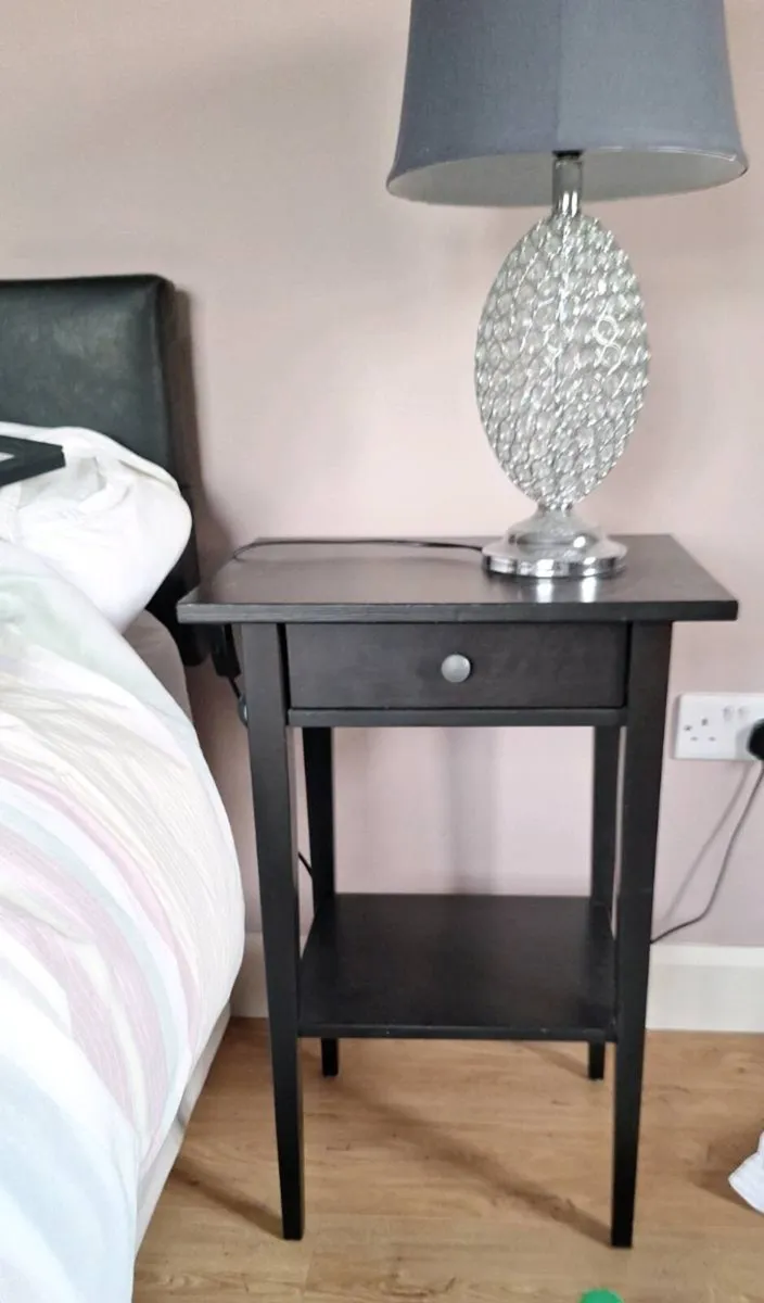 Black Bedside Tables x 2 (Ikea Hemnes) - Image 2