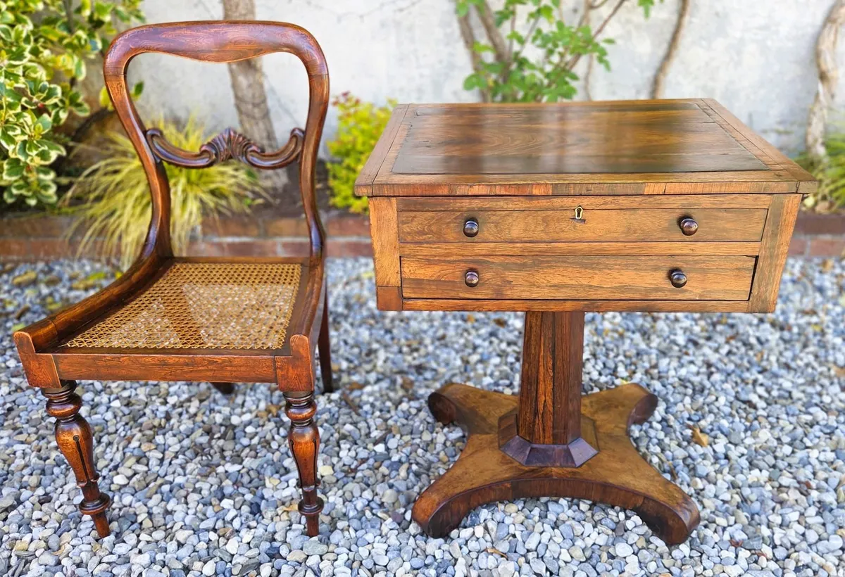 Georgian Rosewood Work Table- Circa 1830s - Image 1