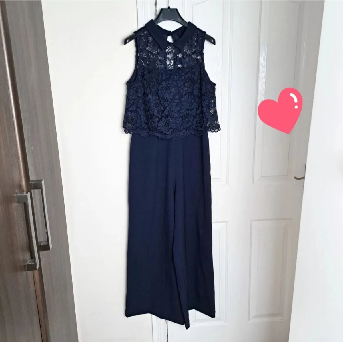 Julia Jordan Navy Blue Floral Lace Jumpsuit 10UK - Image 1