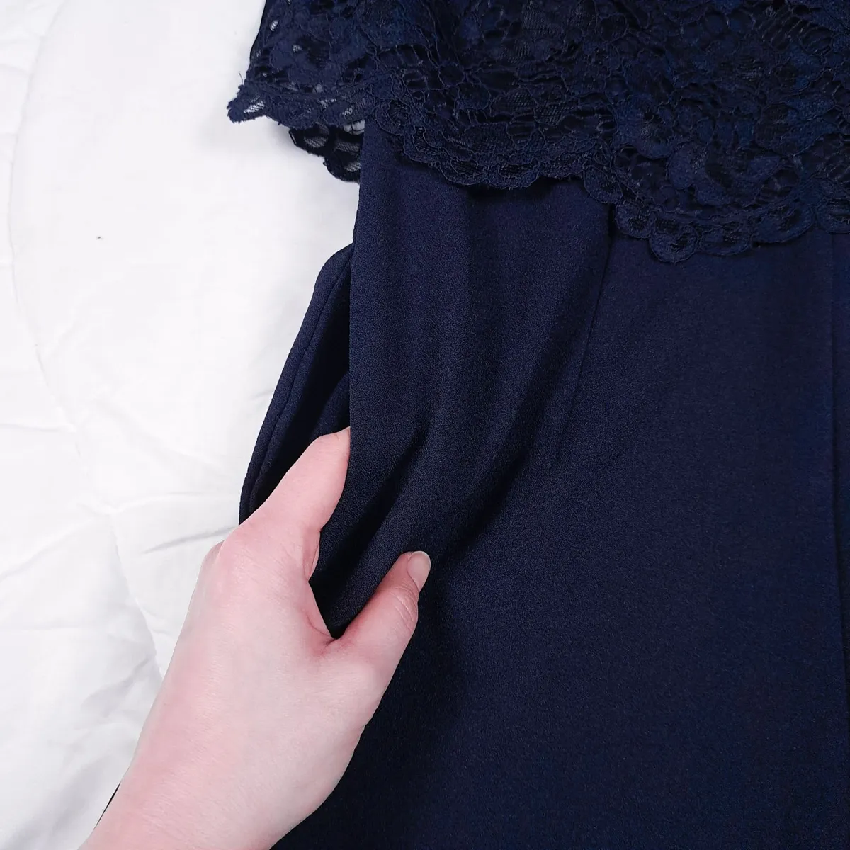 Julia Jordan Navy Blue Floral Lace Jumpsuit 10UK - Image 4