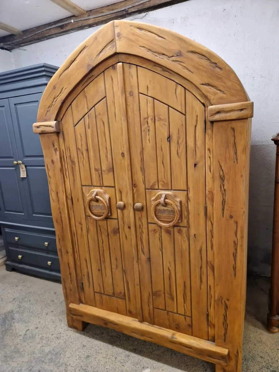 Vintage reclaimed pine press, cupboard - Image 3