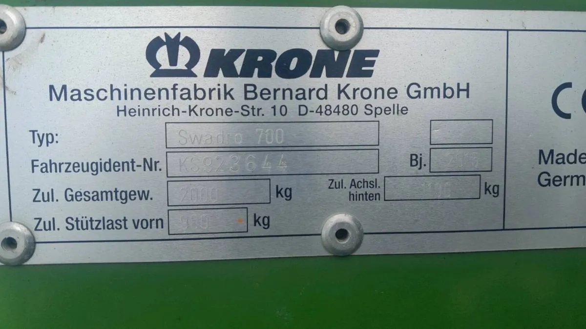 Krone swadro 700 - Image 3