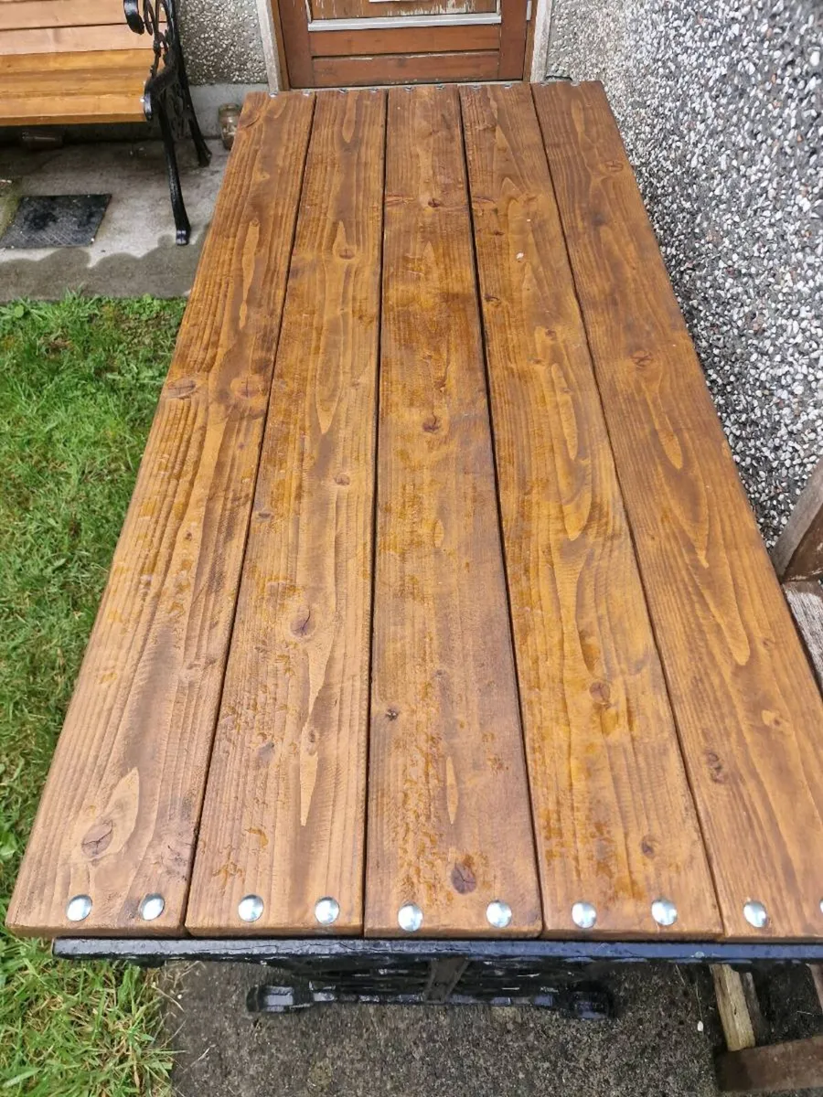 Garden table set Old - heavy cast iron - Image 4