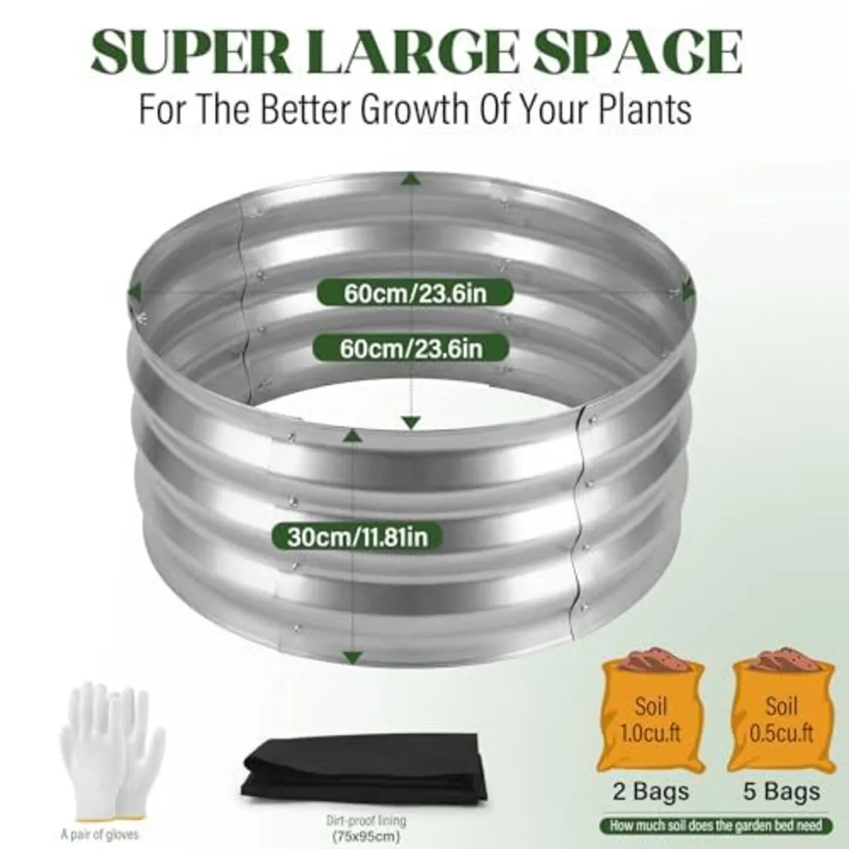 2 Pack Round Raised Metal Garden Beds - Image 2