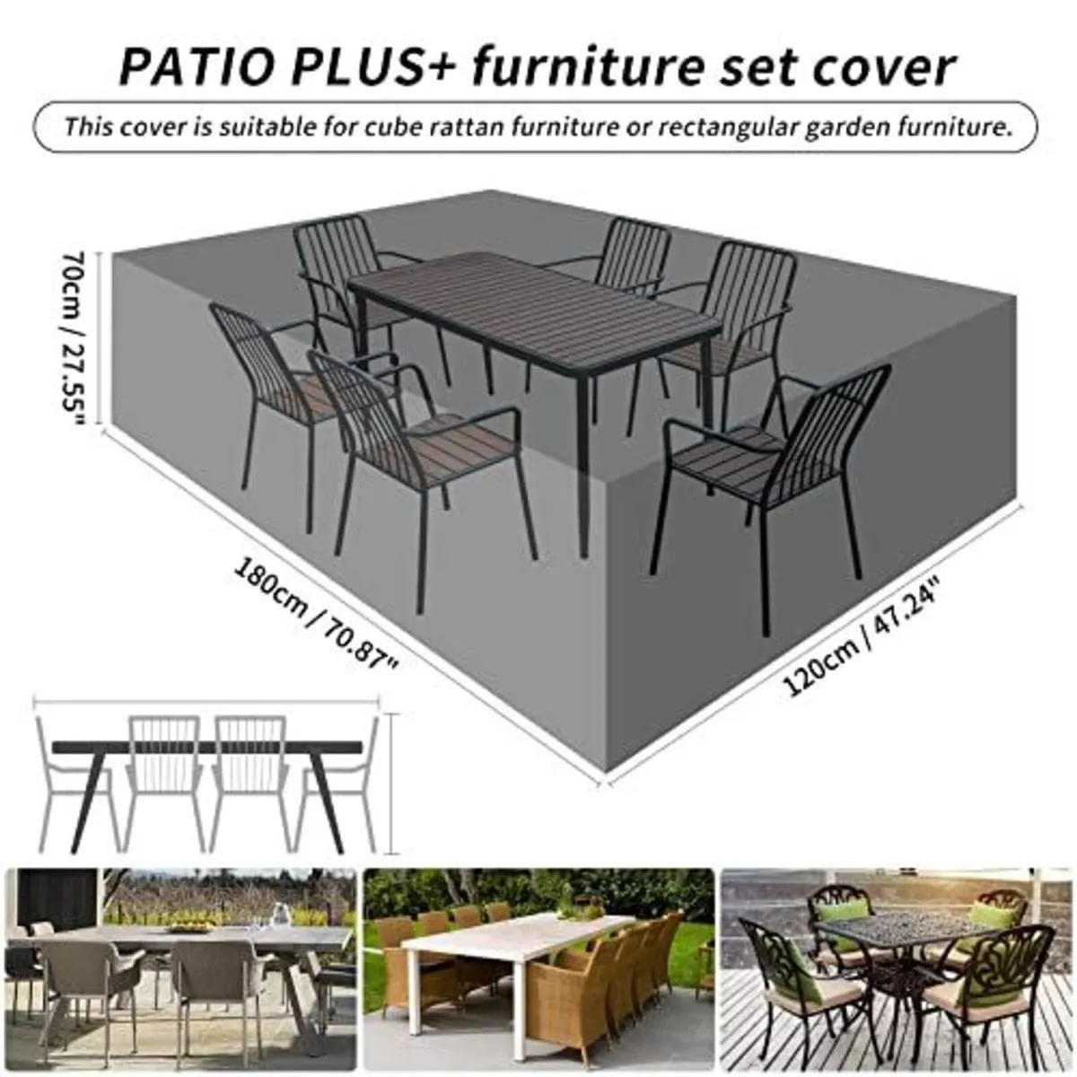 Garden Furniture Cover 180 x 120 x 70cm - Image 2