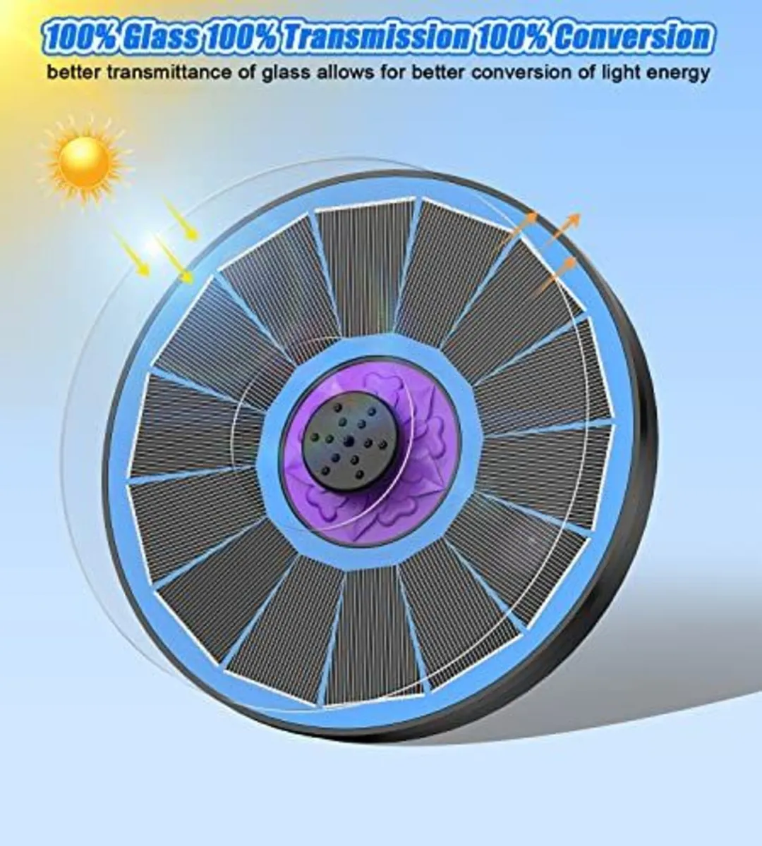 Solar Bird Bath Fountain Pump With 8 Nozzles - Image 2