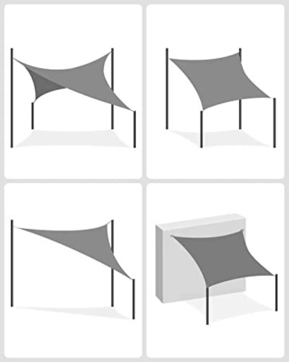 Waterproof Patio Shade Sail 2m x 3m Grey - Image 3