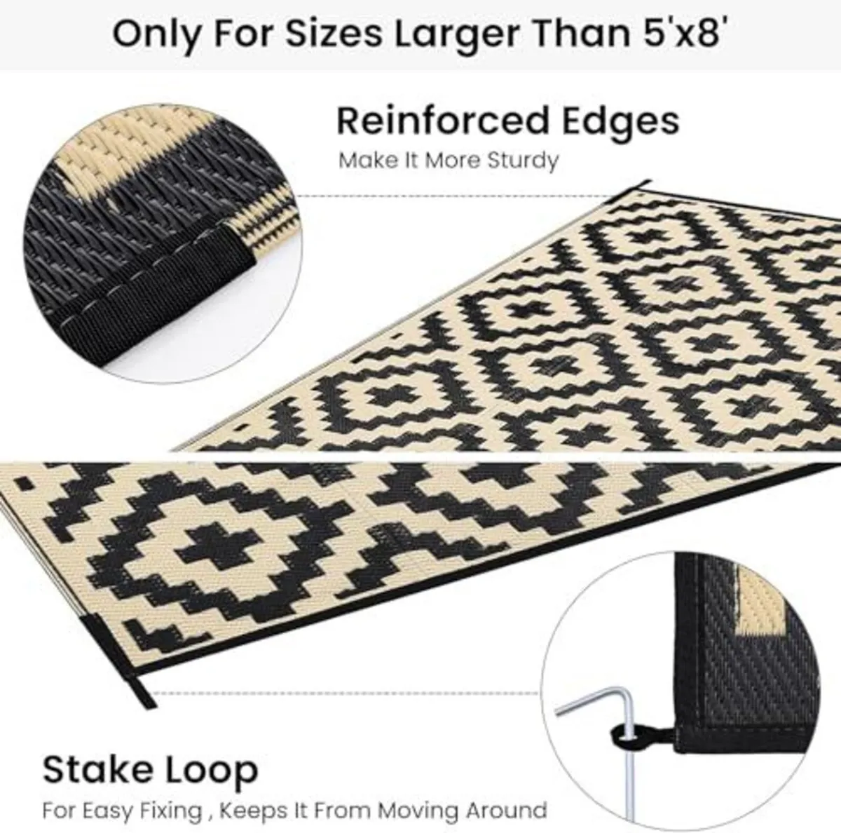Waterproof Outdoor Patio Rug 240 x 300cm - Image 4
