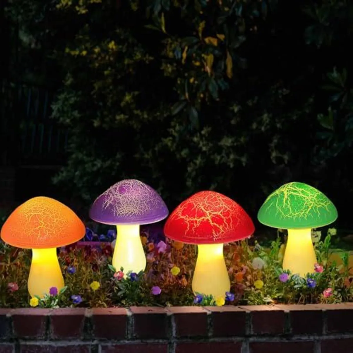8 Pack Solar Mushroom Garden Stake Lights - Image 3