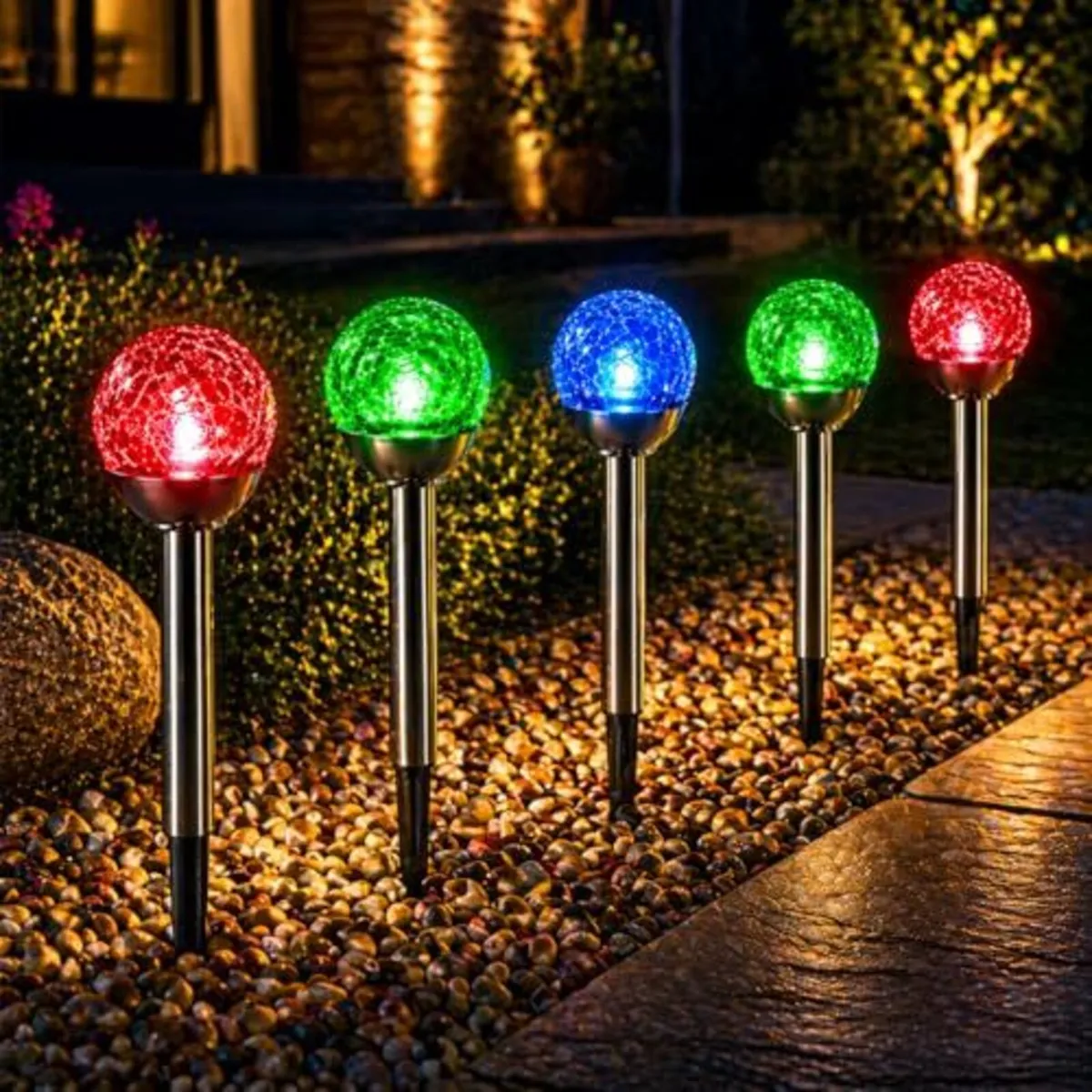 6 Pack Colour Changing Solar Path Lights - Image 1