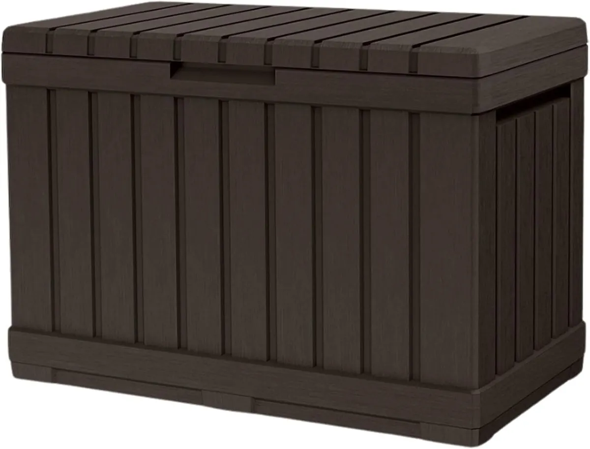 190L Garden Storage Box Brown - Image 1