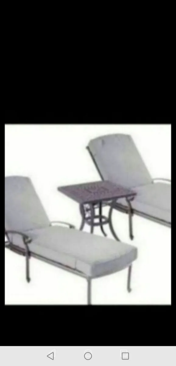 Brand New Pair Antique Grey Cast Alum Loungers - Image 3