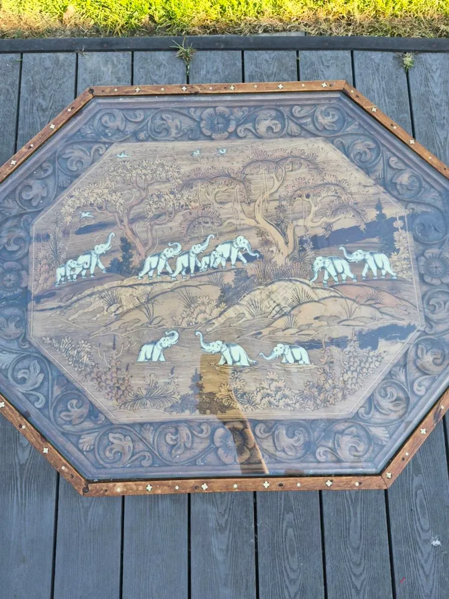 Handmade Indian Inlayed Coffee Table - Image 1