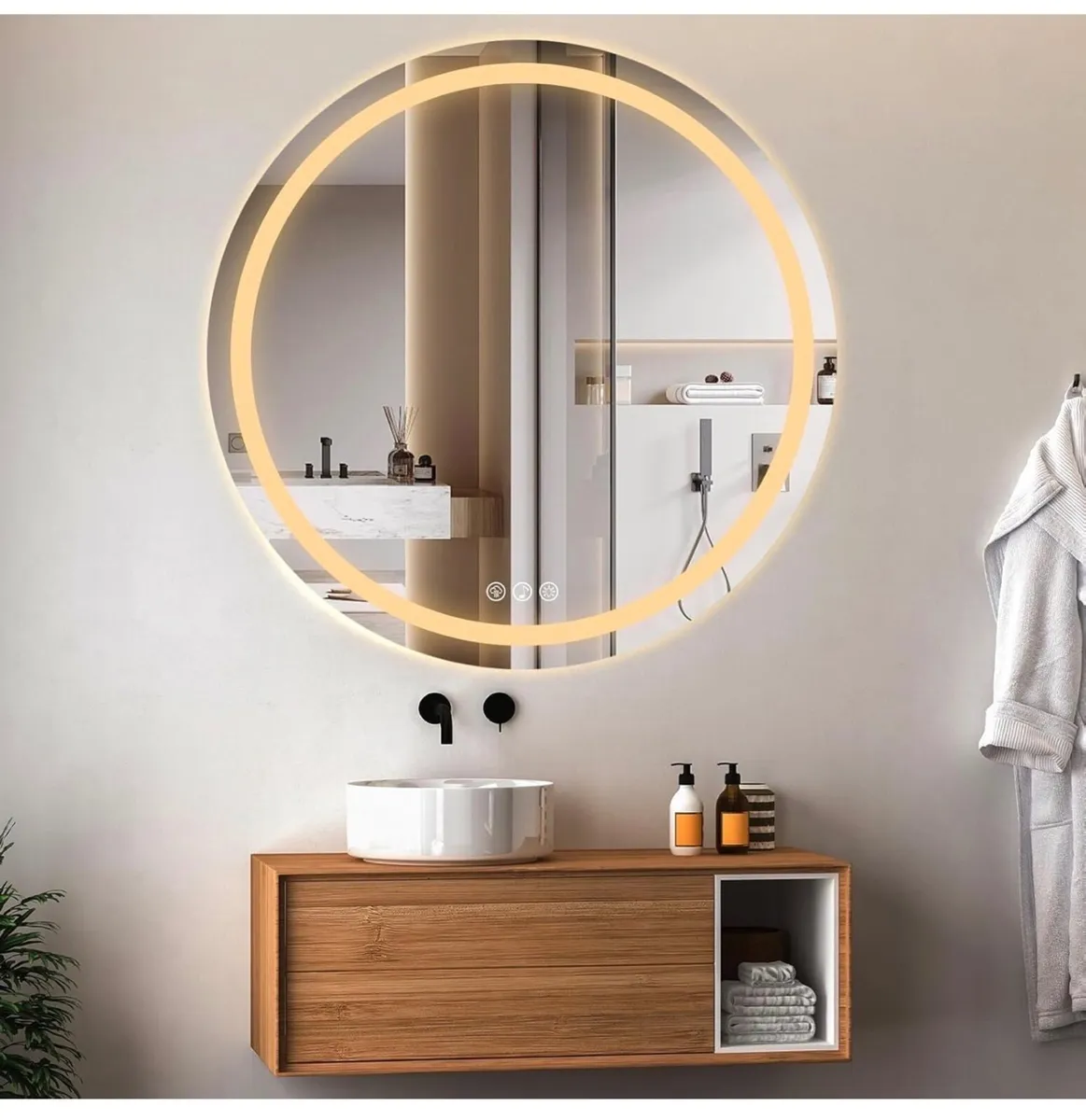 Bluetooth LED Bathroom Wall Mirror with LED Lights - Image 4