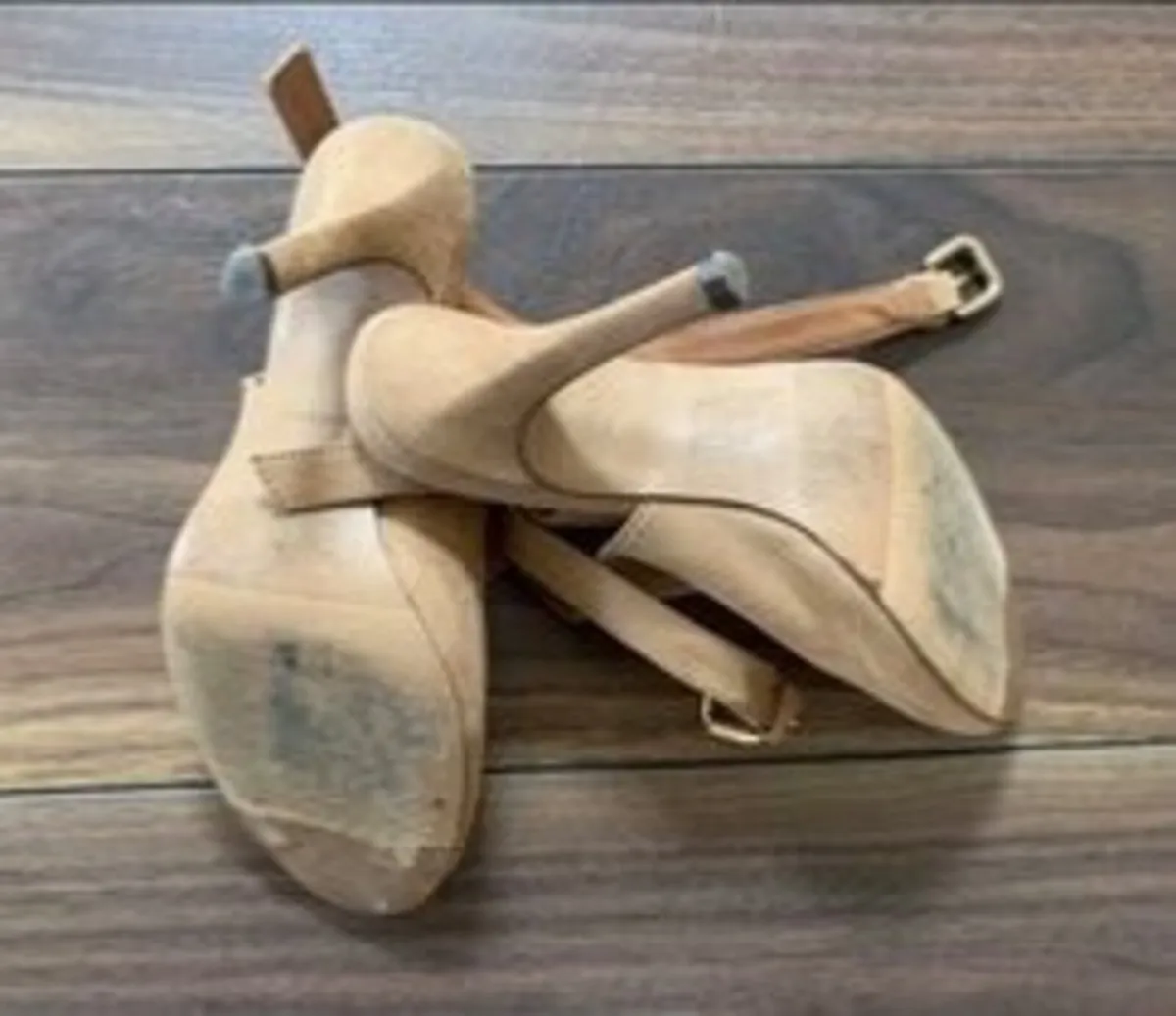 Tan Peep Toe Ankle Boots: Size 4 - Image 2