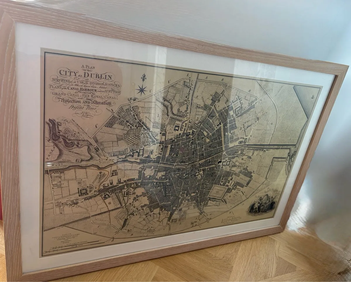 Framed City of Dublin Old Map - Image 2