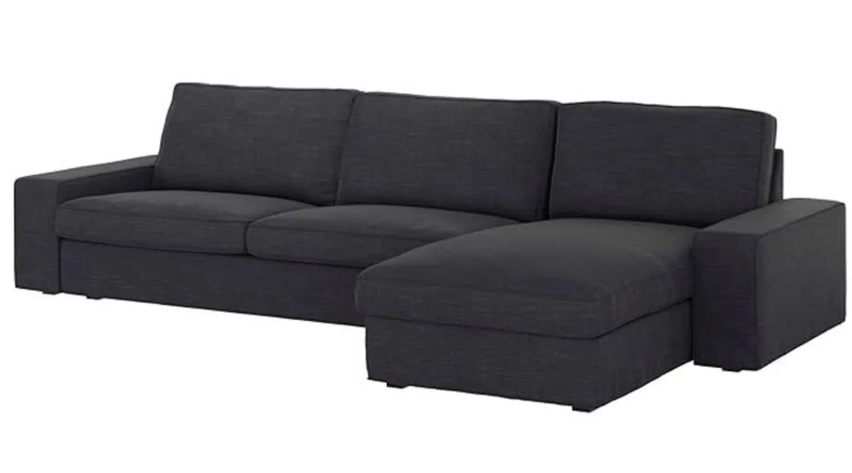 Ikea Kivik New Covers Anthracite Color . 3 Seater Cover . Chaise Lounge Cover. Footstool Cover - Image 1