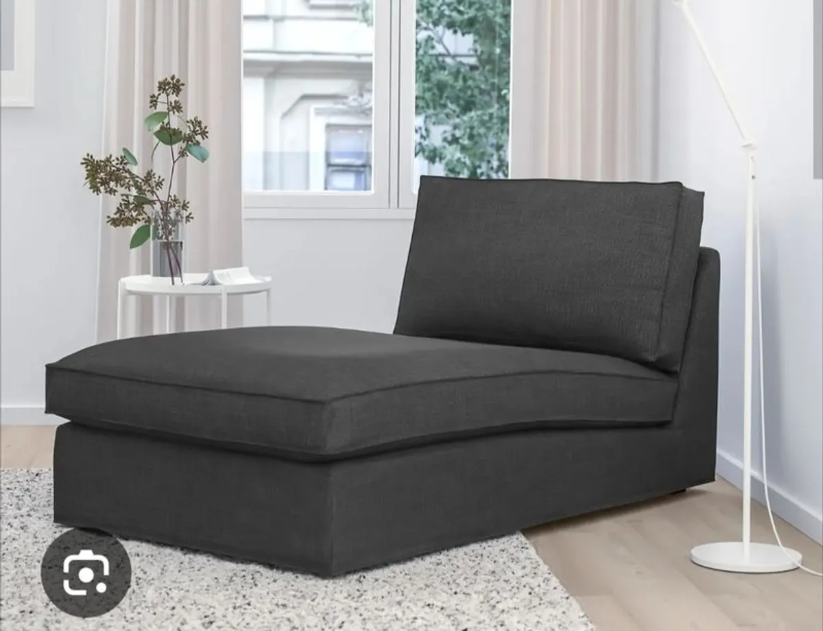 Ikea Kivik New Covers Anthracite Color . 3 Seater Cover . Chaise Lounge Cover. Footstool Cover - Image 4