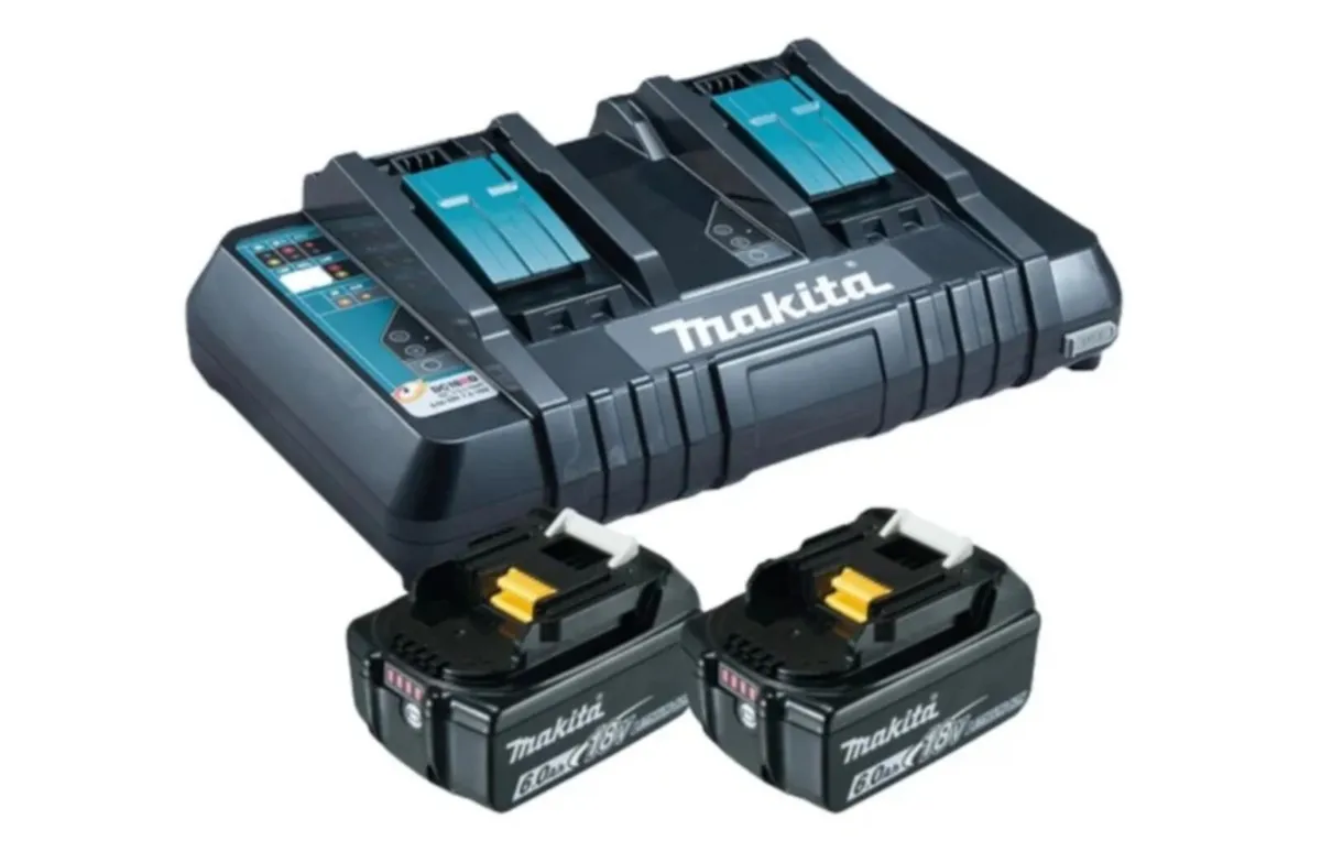 MAKITA DC18RD Charger & 2 x BL1860B 18V Batteries