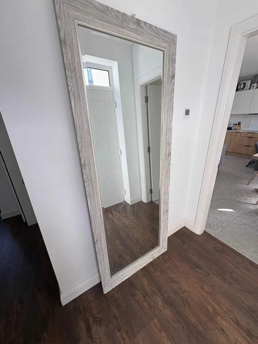 Grey Wood Framed Mirror - Image 1