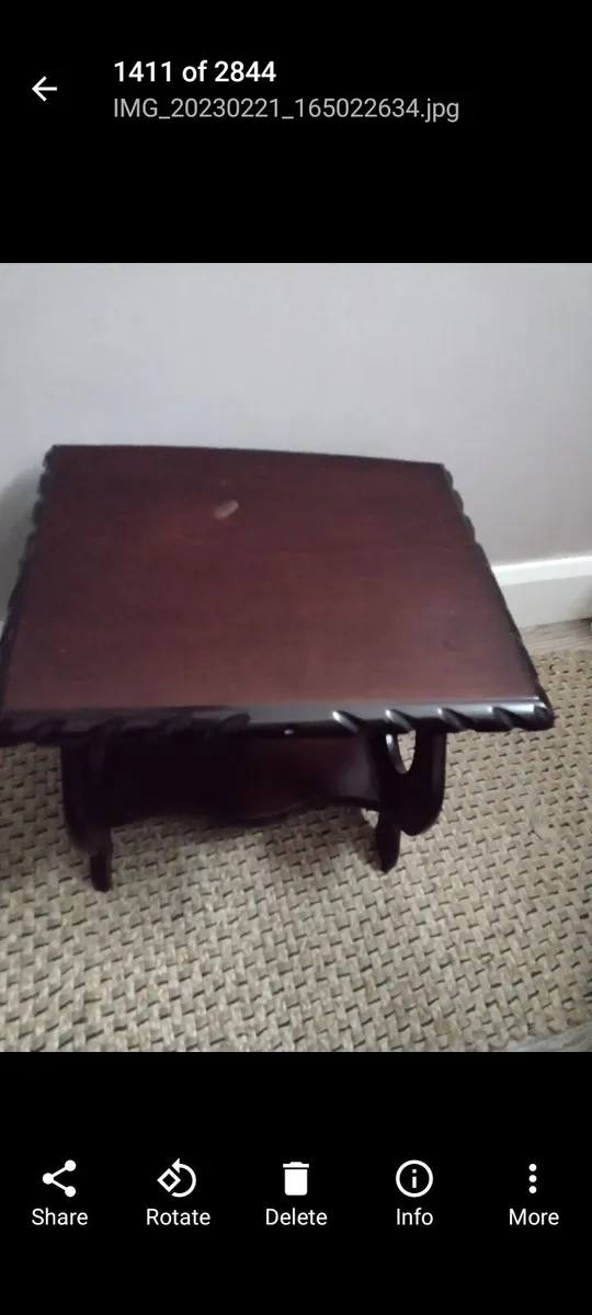 Antique mahogany side table/plant stand - Image 3