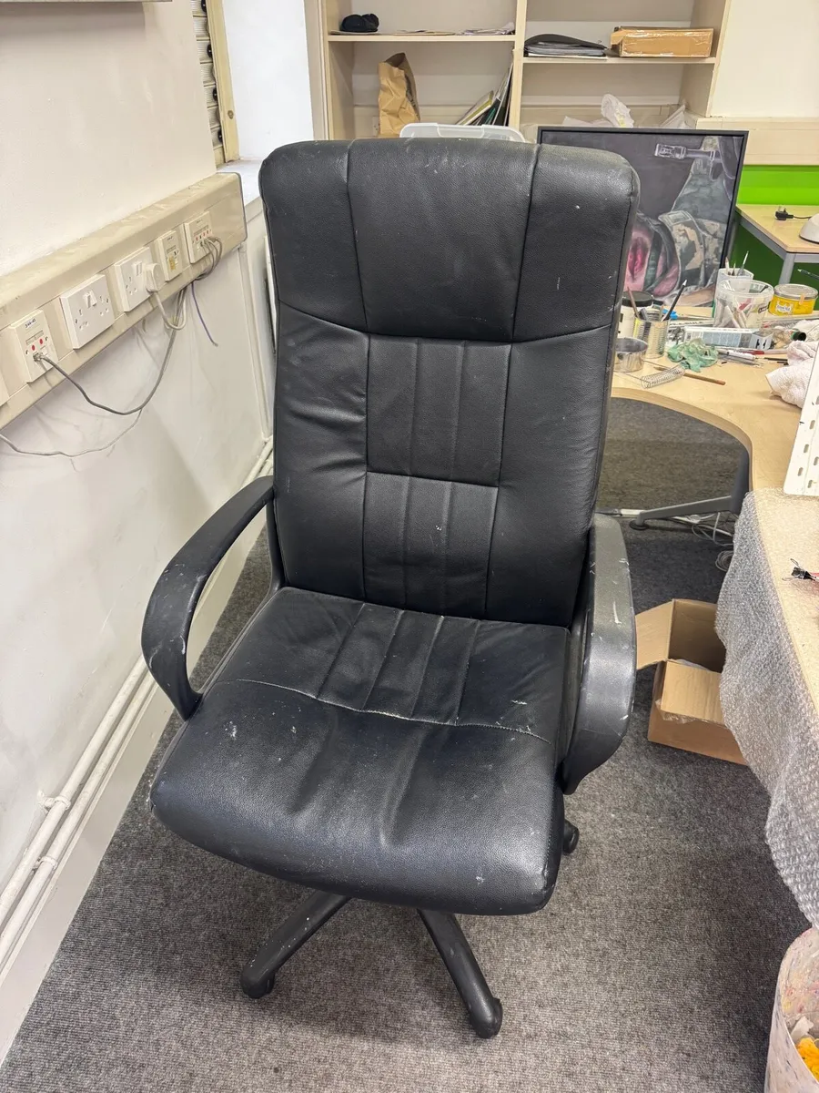 Leather swivel desk chair