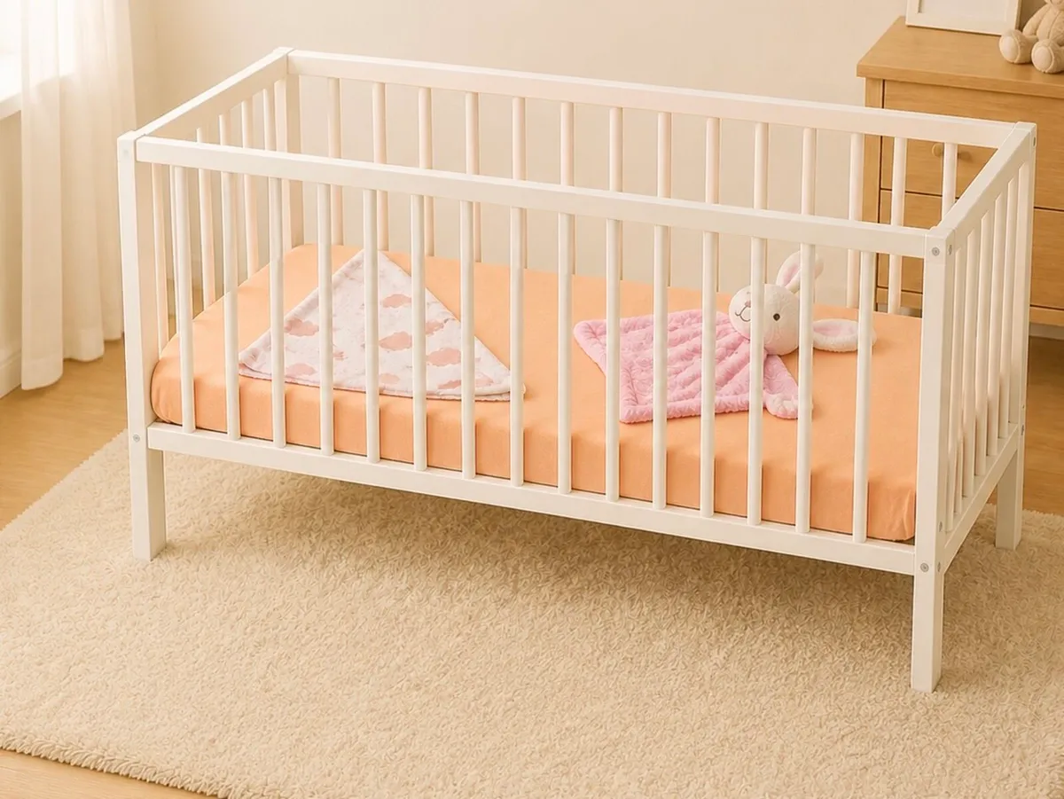 Baby Cot with mattress & mattress protector - Image 2