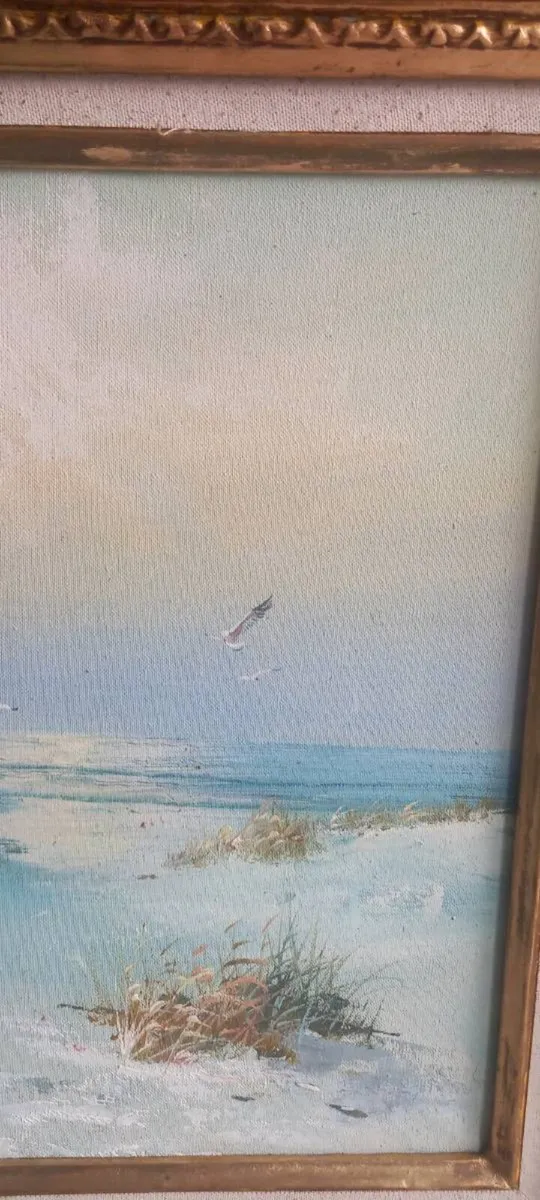 Beautiful Vintage Lighthouse Oil Painting - Image 3