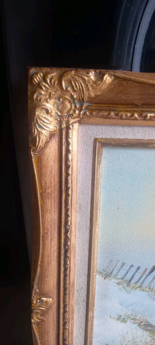 Beautiful Vintage Lighthouse Oil Painting - Image 4