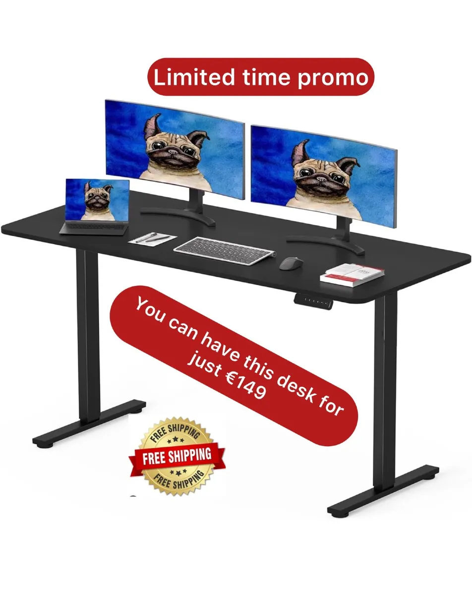 120 x 60cm Electric Standing Desk ONE PIECE DESKTO - Image 1